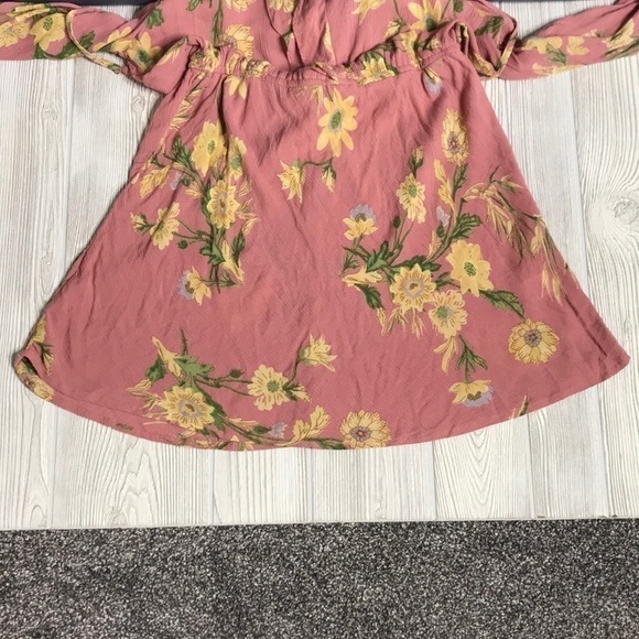 Hint of Blush Pink Floral Long Sleeve Dress NWT Large - Picture 7 of 10
